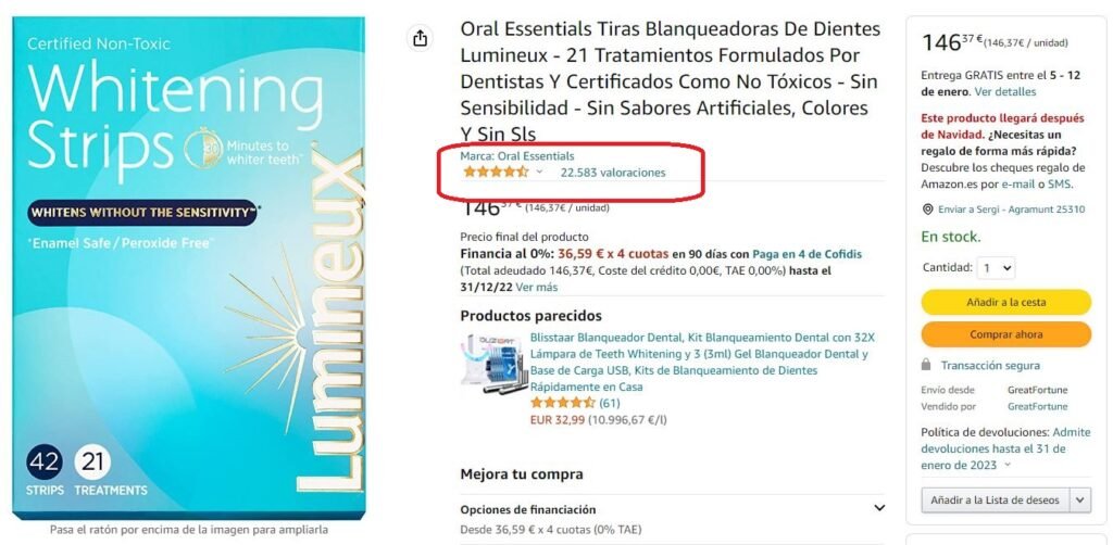 lumineux oral opiniones
